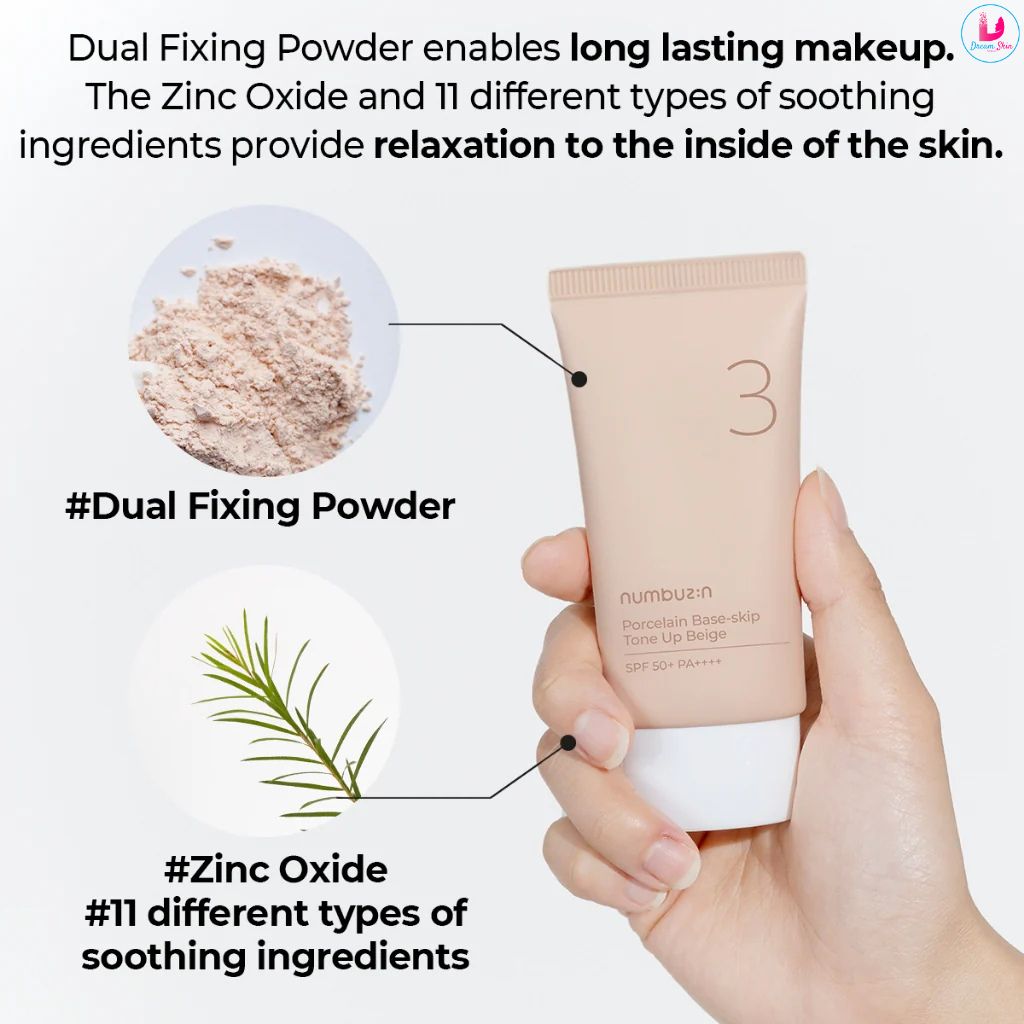 Numbuzin No.3 Porcelain Base-skip Tone Up Beige SPF50+ PA++++ 50ml